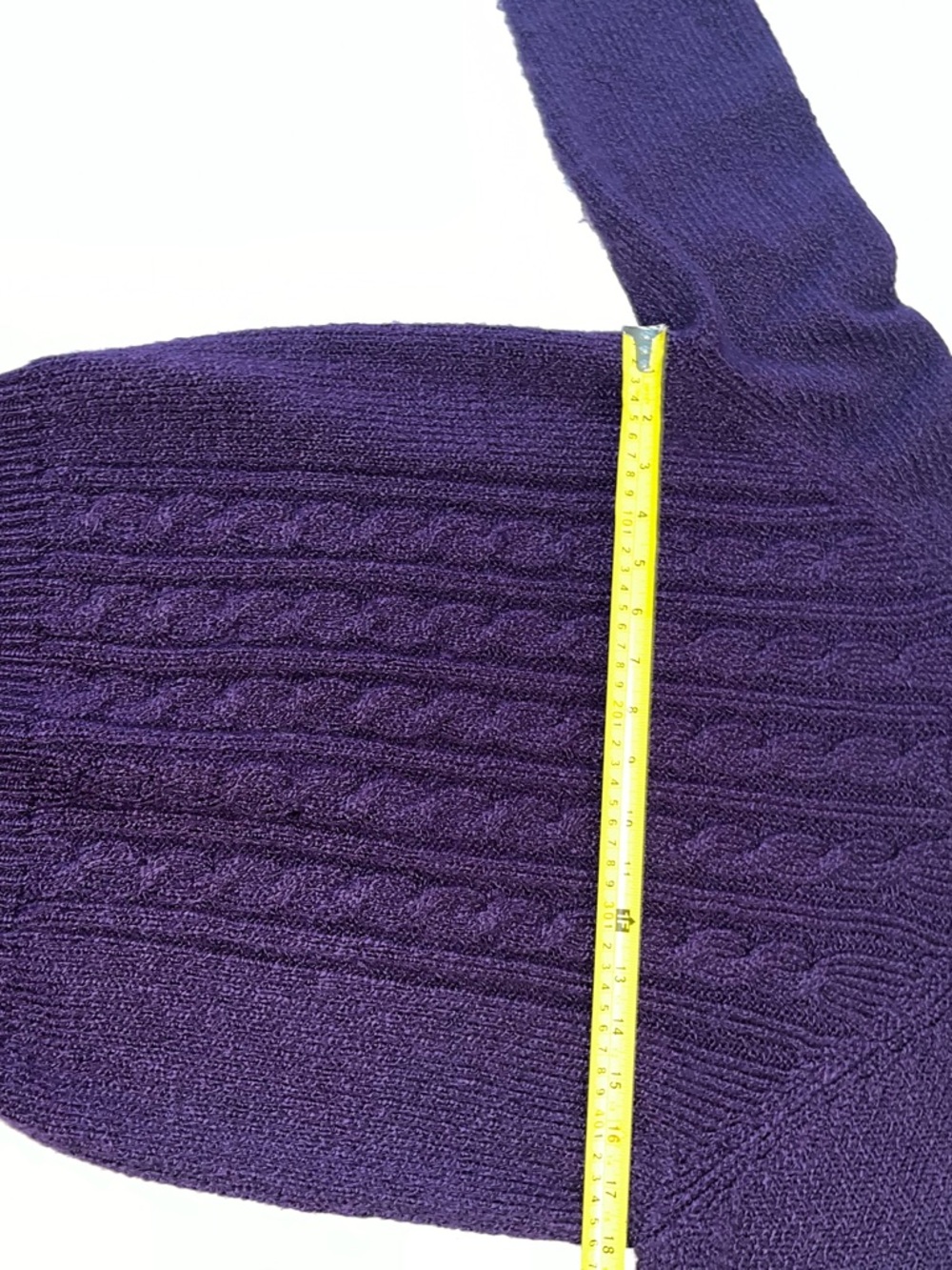 Vintage Scott Purple Cable-Knit Scoop Neck Sweater